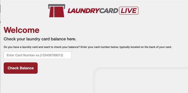 Laundry Card Balance Online