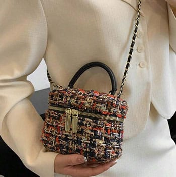 plaid, tweed, mini purse from SHEIN